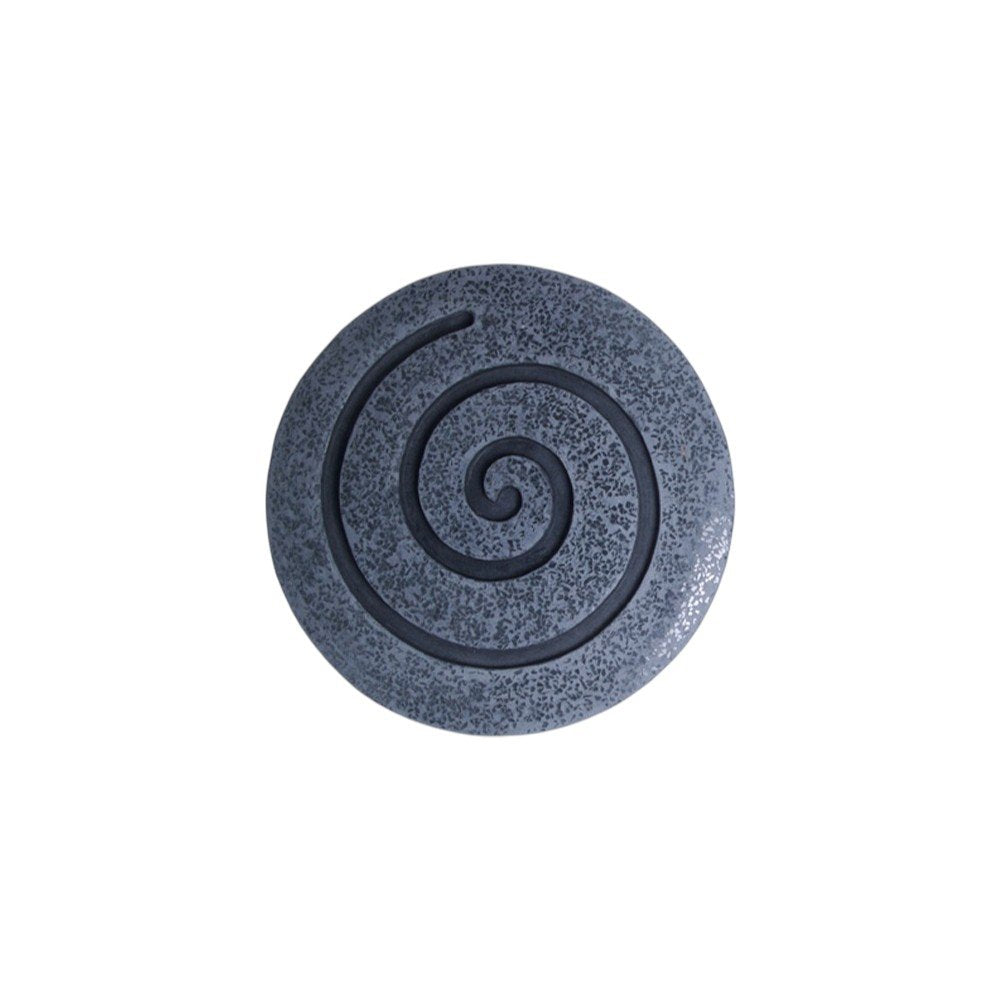 14" X 14" X 2" Gray Round Modern Spiral Wall Art
