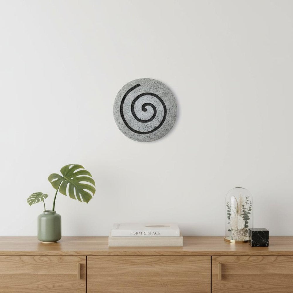19" X 19" X 2" Gray Round Modern Spiral Wall Art — view 7