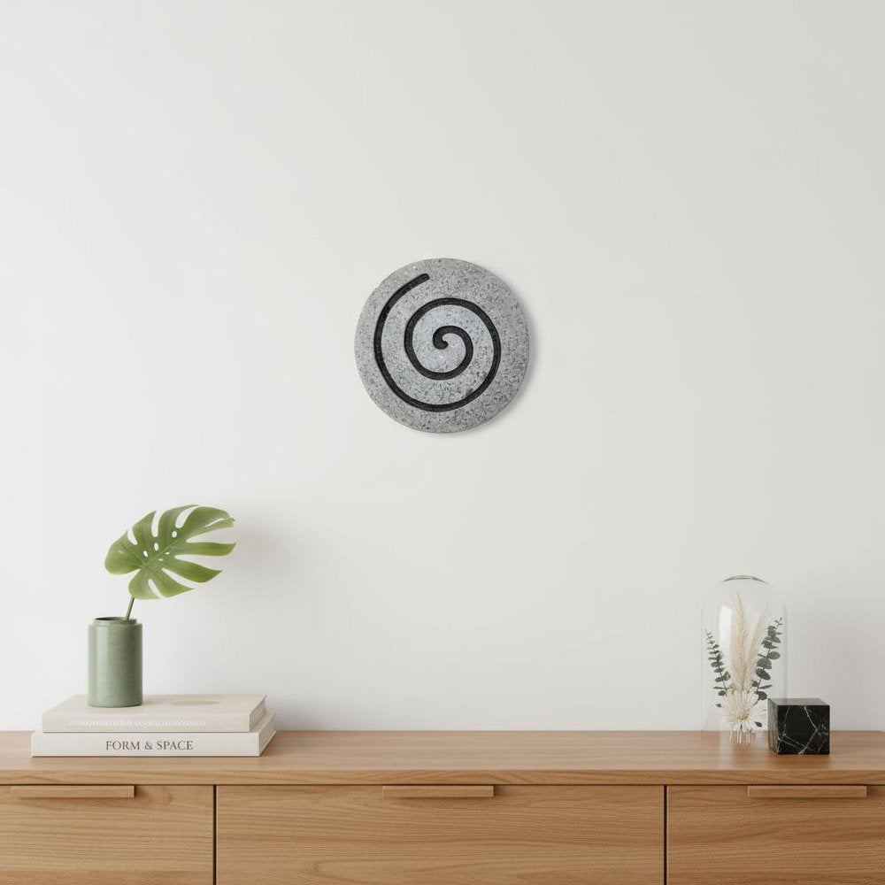 19" X 19" X 2" Gray Round Modern Spiral Wall Art — view 6
