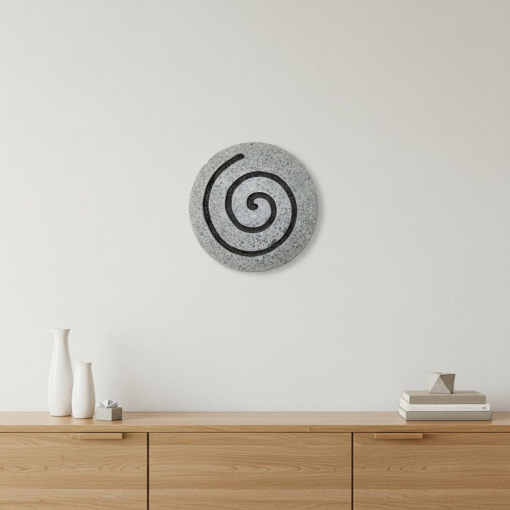 28" X 28" X 2" Gray Round Modern Spiral Wall Art — view 6