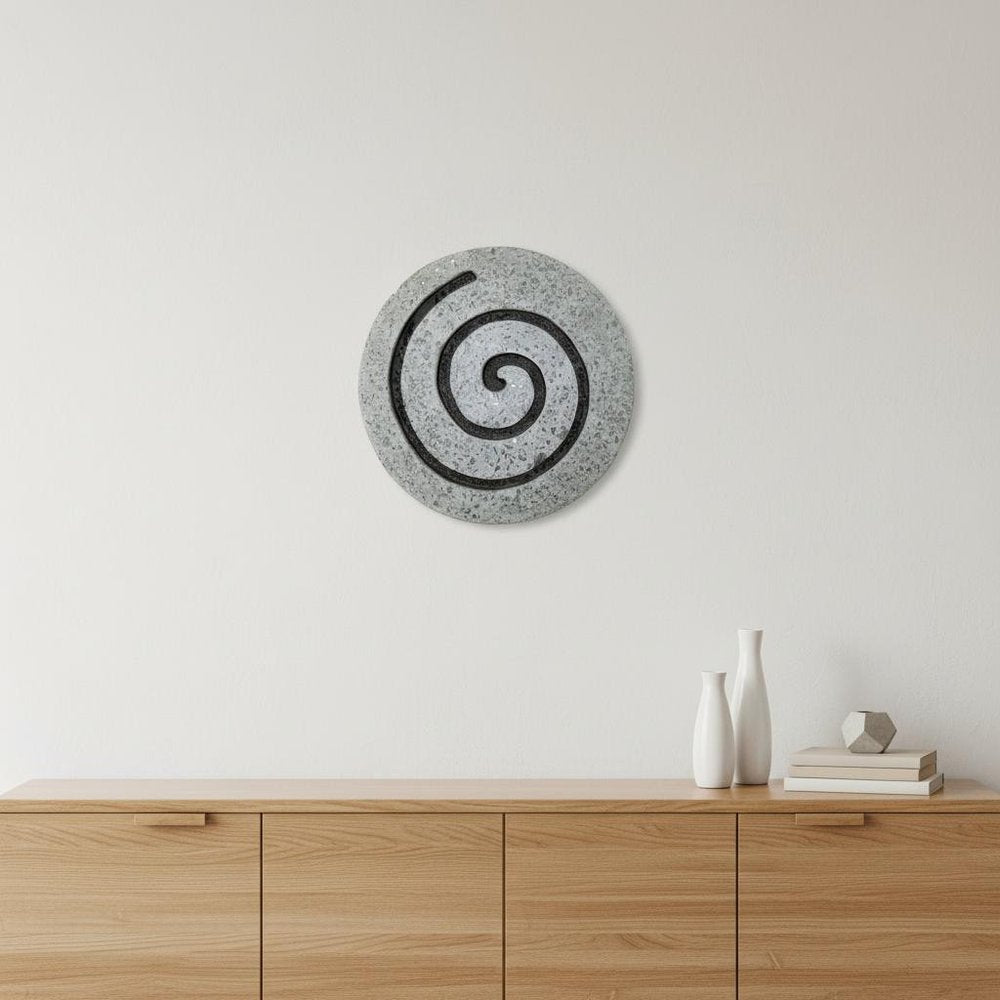 28" X 28" X 2" Gray Round Modern Spiral Wall Art — view 5
