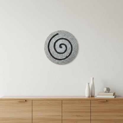 28" X 28" X 2" Gray Round Modern Spiral Wall Art