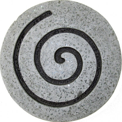 28" X 28" X 2" Gray Round Modern Spiral Wall Art