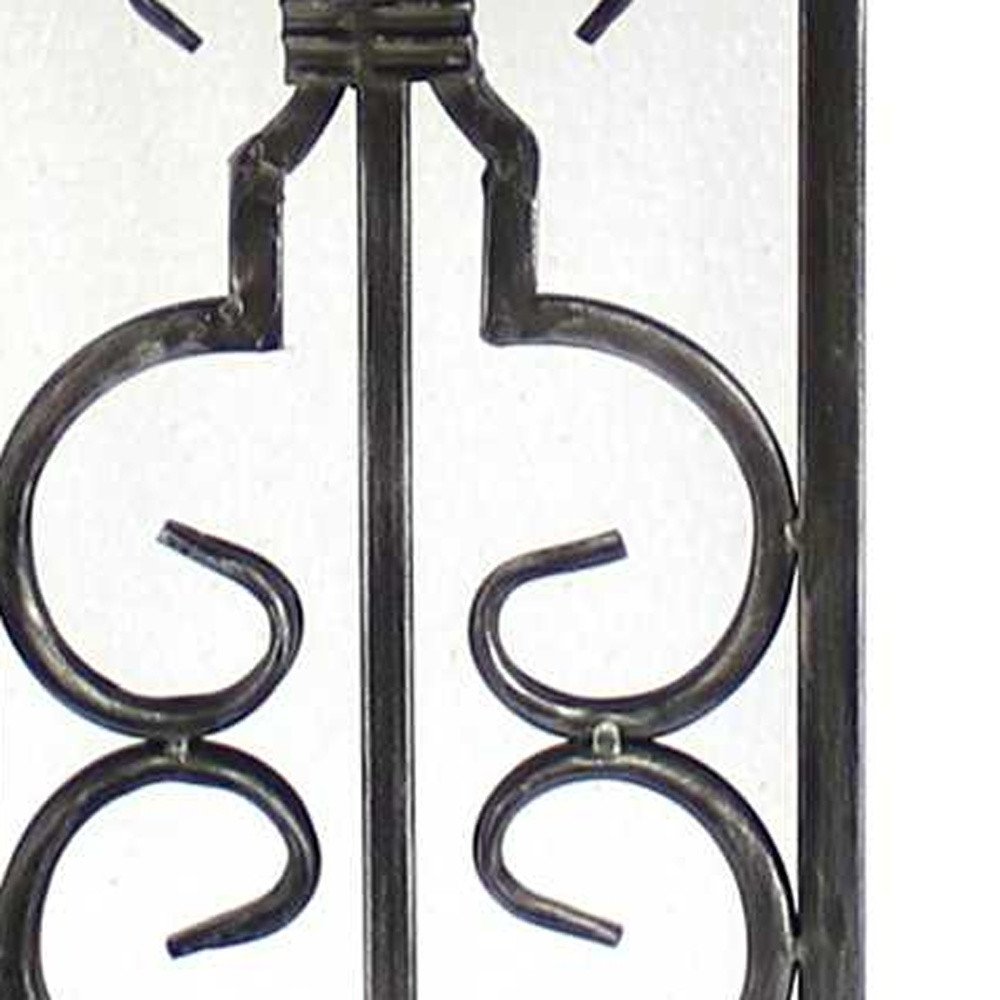 29" Distressed Gray Metal Bedside Lamp With Beige Shade HomeRoots