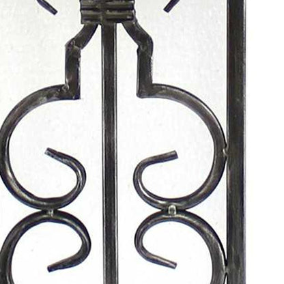 29" Distressed Gray Metal Bedside Lamp With Beige Shade HomeRoots