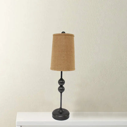 29" Bronze Bedside Lamp With Brown Shade HomeRoots
