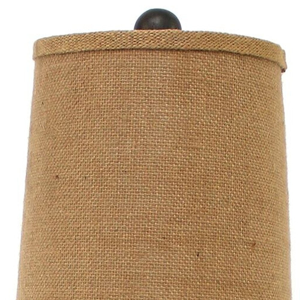 29" Bronze Bedside Lamp With Brown Shade HomeRoots