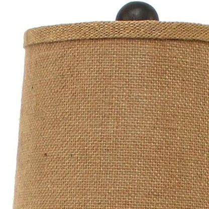 29" Bronze Bedside Lamp With Brown Shade HomeRoots