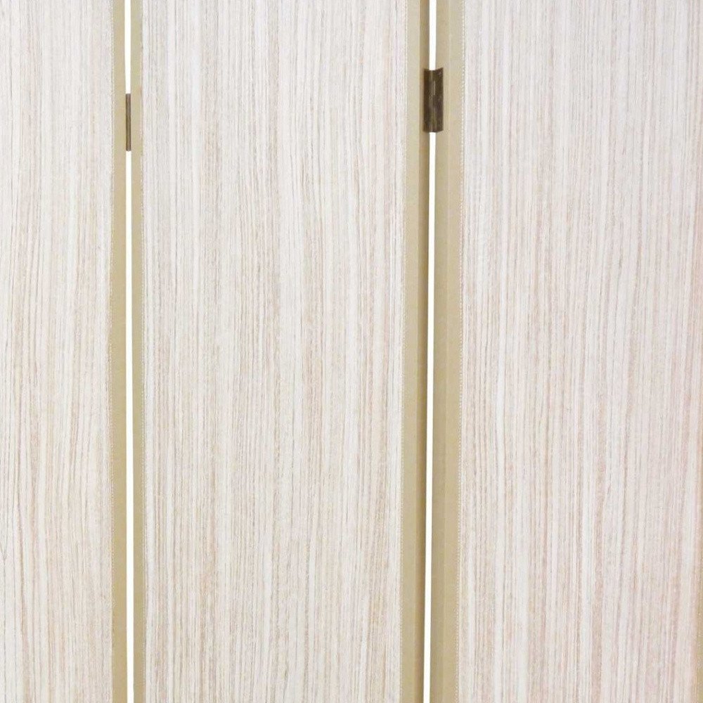 71" Beige Folding Three Panel Screen Room Divider HomeRoots