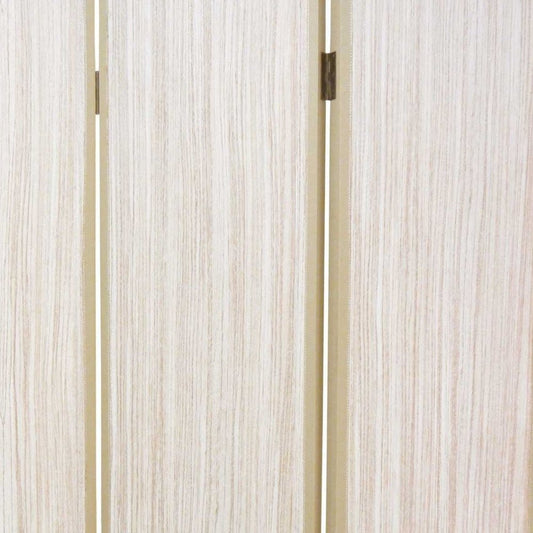 71" Beige Folding Three Panel Screen Room Divider HomeRoots