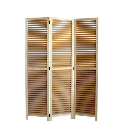 67" Natural Solid Wood Panel Screen Room Divider HomeRoots
