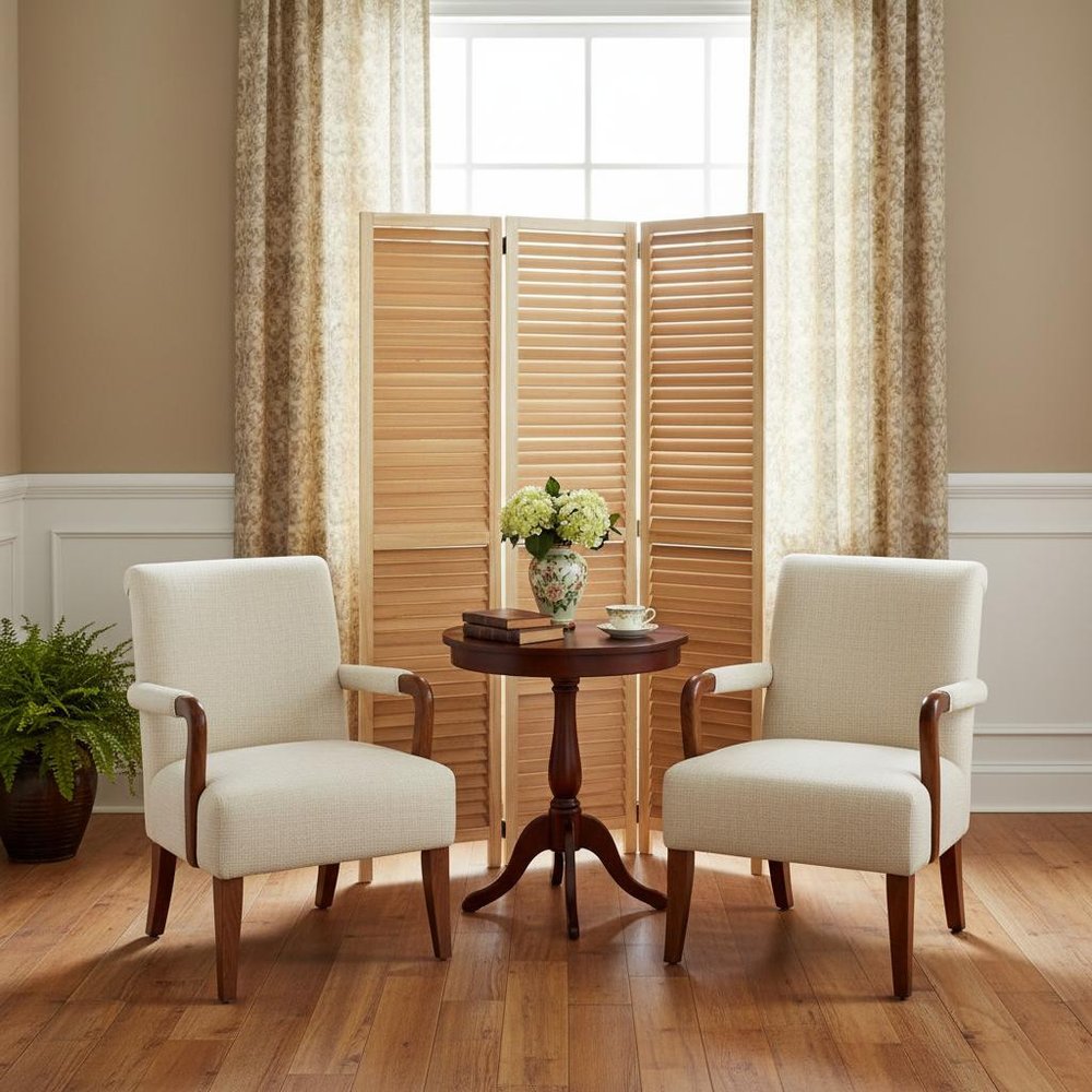 67" Natural Solid Wood Panel Screen Room Divider HomeRoots