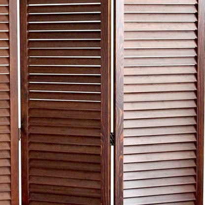 67" Brown Solid Wood Panel Screen Room Divider HomeRoots