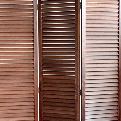 67" Brown Solid Wood Panel Screen Room Divider HomeRoots