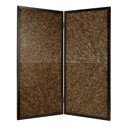 84" Brown Folding Two Panel Screen Room Divider HomeRoots