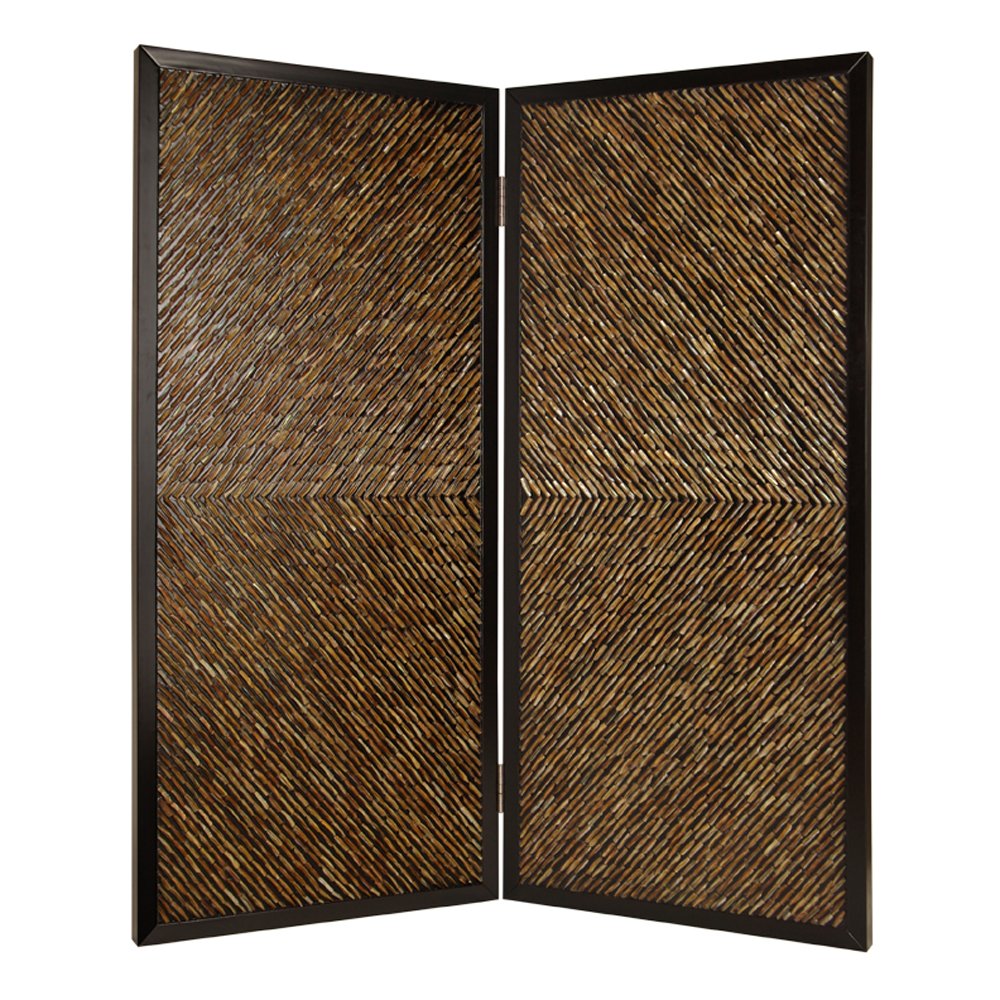 84" Brown Folding Two Panel Screen Room Divider HomeRoots