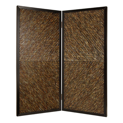 84" Brown Folding Two Panel Screen Room Divider HomeRoots