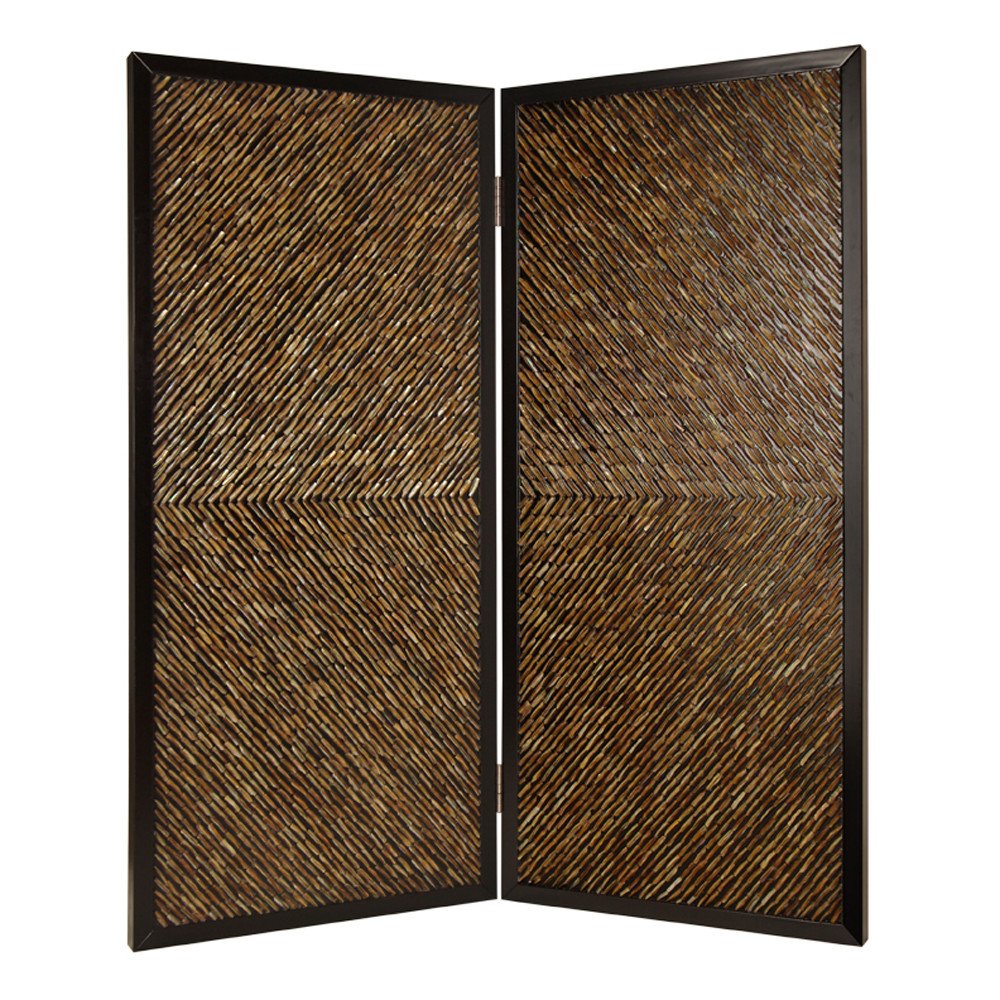84" Brown Folding Two Panel Screen Room Divider HomeRoots