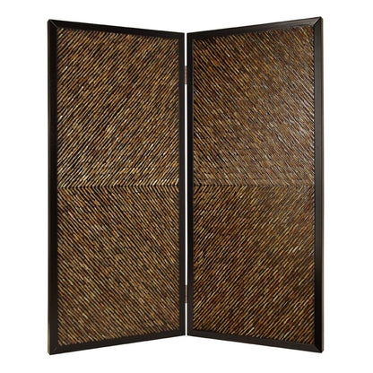 84" Brown Folding Two Panel Screen Room Divider HomeRoots