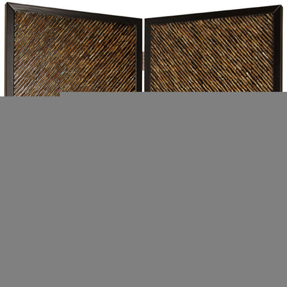 84" Brown Folding Two Panel Screen Room Divider HomeRoots