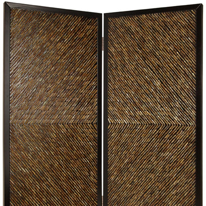 84" Brown Folding Two Panel Screen Room Divider HomeRoots
