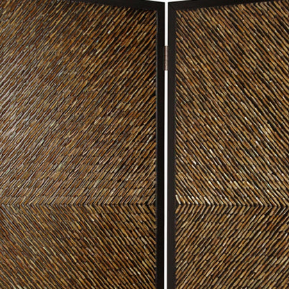 84" Brown Folding Two Panel Screen Room Divider HomeRoots