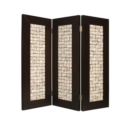 84" Brown Folding Three Panel Screen Room Divider HomeRoots