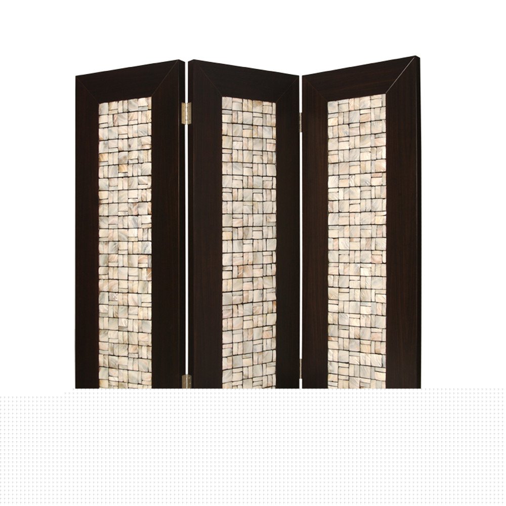 84" Brown Folding Three Panel Screen Room Divider HomeRoots