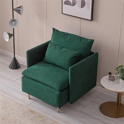 Modern fabric accent armchair,upholstered single sofa chair,Emerald Cotton Linen-30.7'' - FurniFindUSA