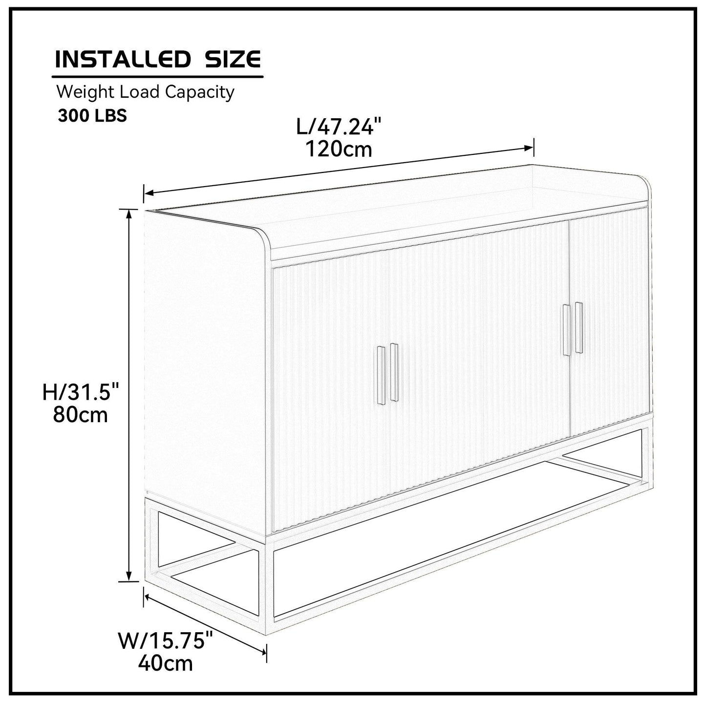 Modern Kitchen Buffet Storage Cabinet Cupboard White Gloss with Metal Legs for living room Kitchen - FurniFindUSA