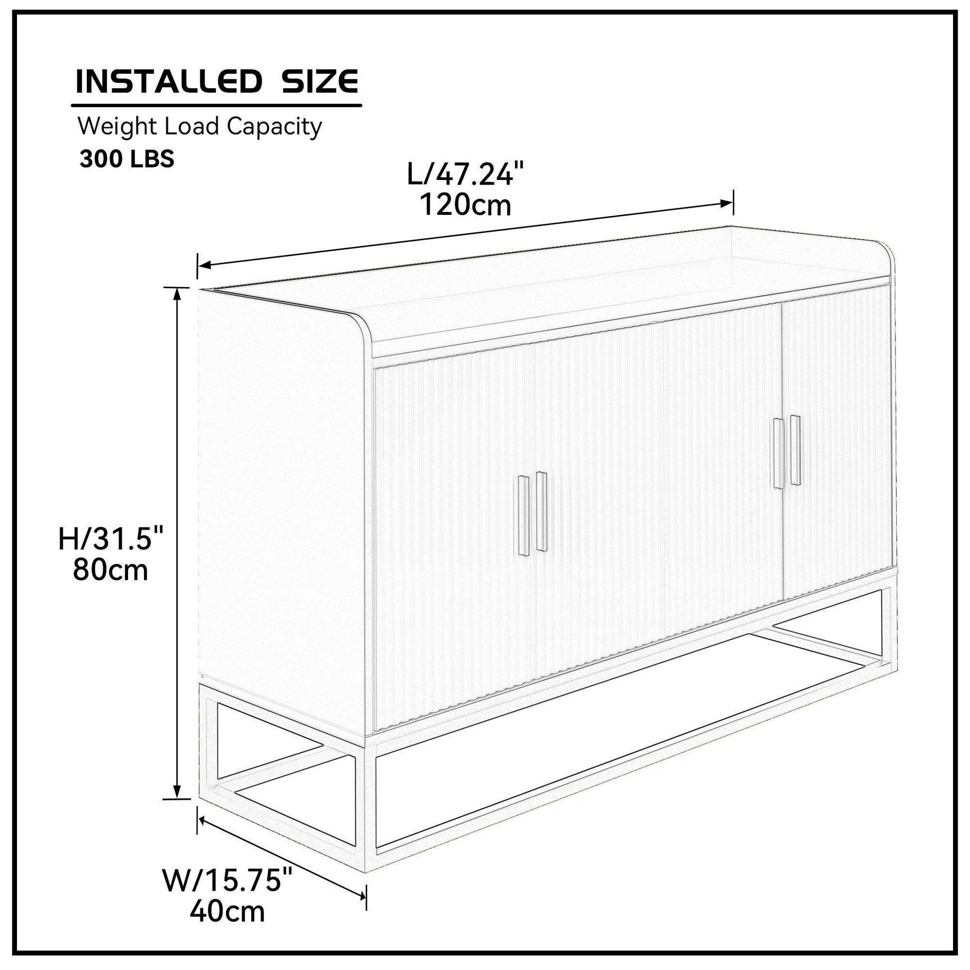 Modern Kitchen Buffet Storage Cabinet Cupboard White Gloss with Metal Legs for living room Kitchen - FurniFindUSA