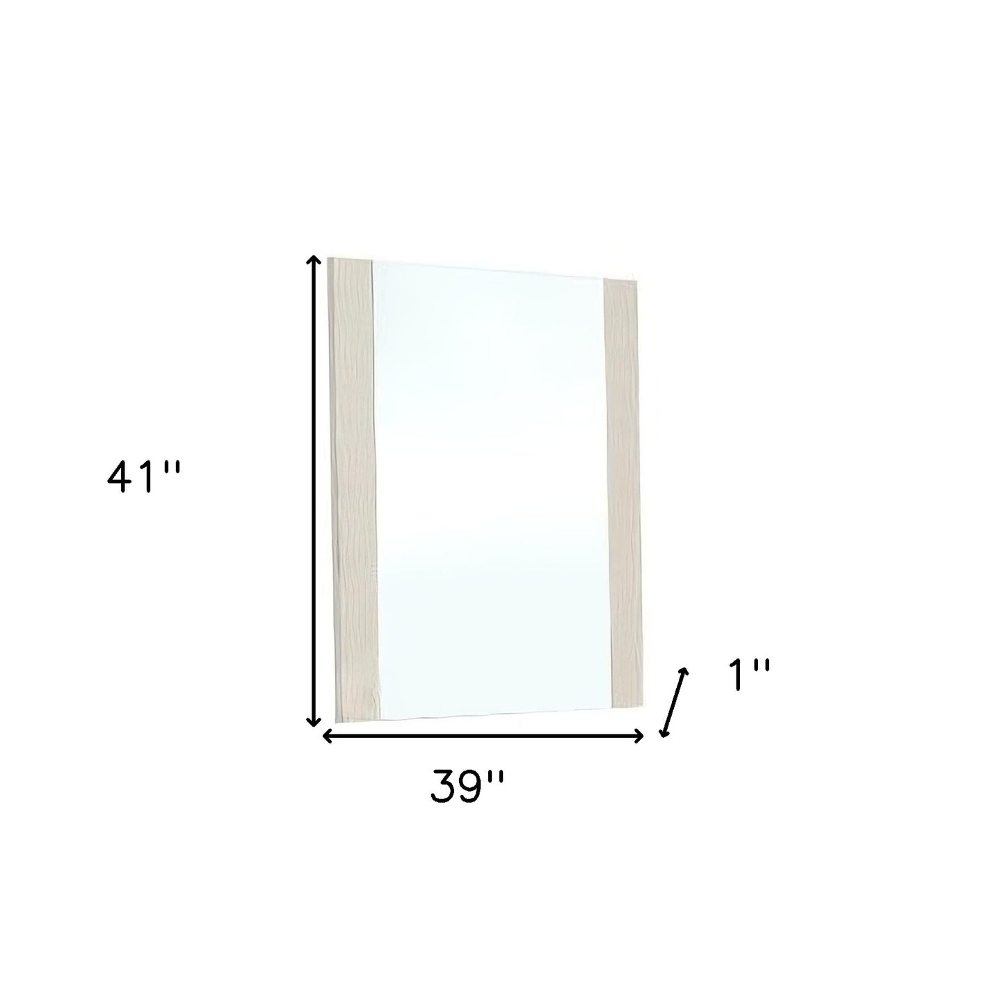 41" Beige Wood Framed Mounted Dresser Mirror