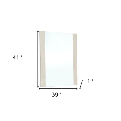 41" Beige Wood Framed Mounted Dresser Mirror