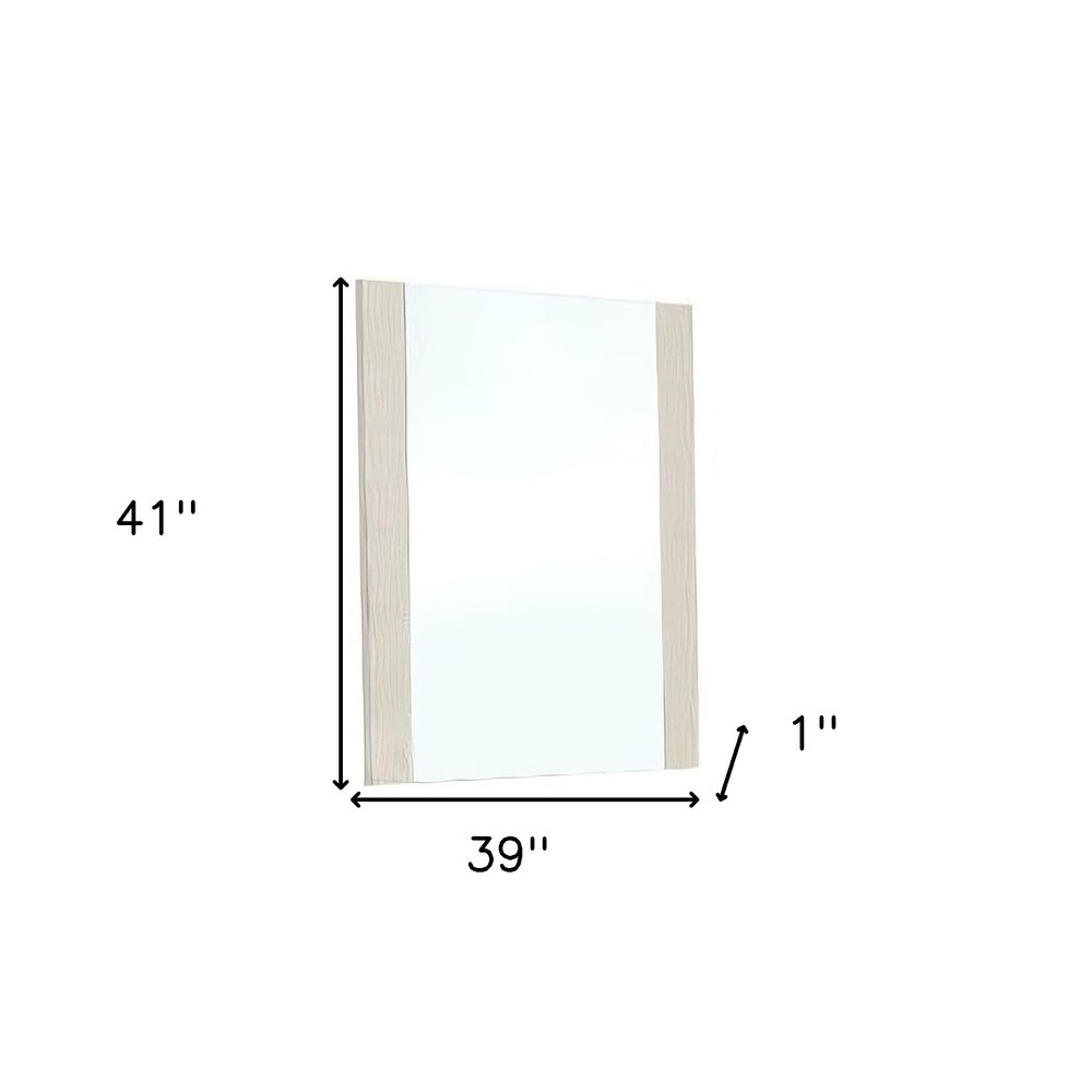41" Black Faux Shagreen Partially Framed Accent Mirror HomeRoots