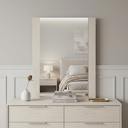 41" Black Faux Shagreen Partially Framed Accent Mirror HomeRoots