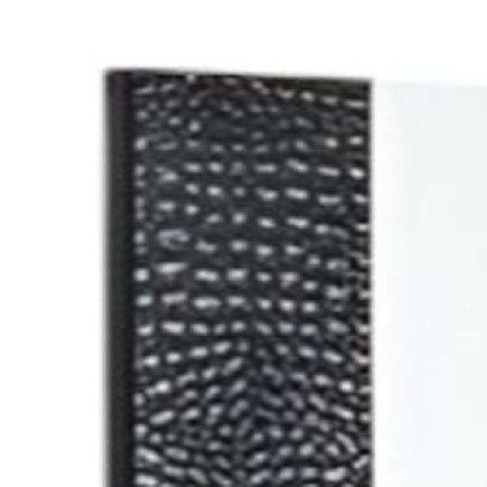 41" Black Faux Shagreen Partially Framed Accent Mirror HomeRoots