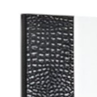 41" Black Faux Shagreen Partially Framed Accent Mirror HomeRoots