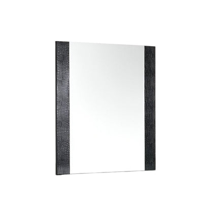 41" Black Faux Shagreen Partially Framed Accent Mirror HomeRoots
