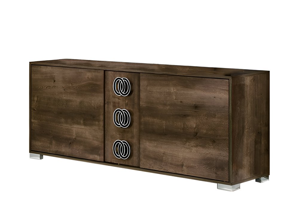66" Brown Wood Three Drawer Double Dresser HomeRoots