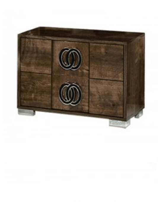 20" Mdf Veneer And Chrome Nightstand - FurniFindUSA