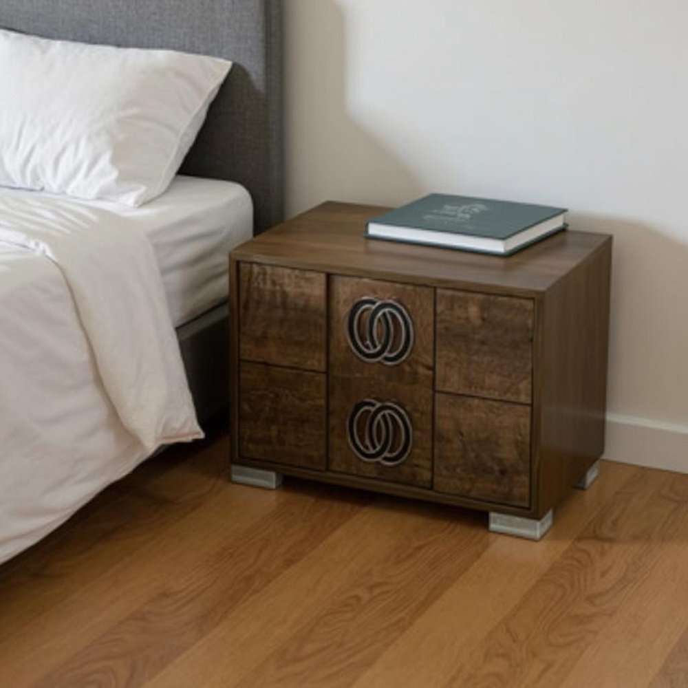 20" Walnut Wood Nightstand — view 7