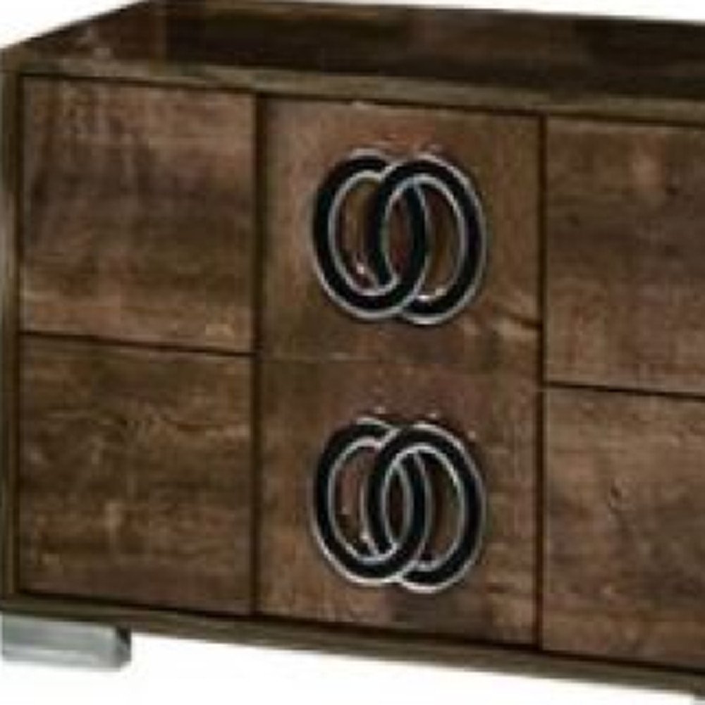 20" Walnut Wood Nightstand — view 3