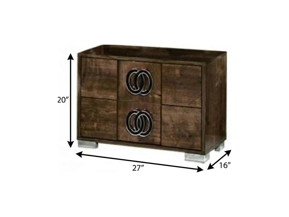 20" Walnut Wood Nightstand — view 8