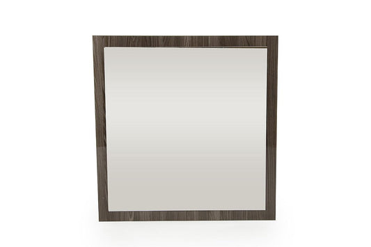 41" Grey Mdf Glass And Veneer Mirror - FurniFindUSA