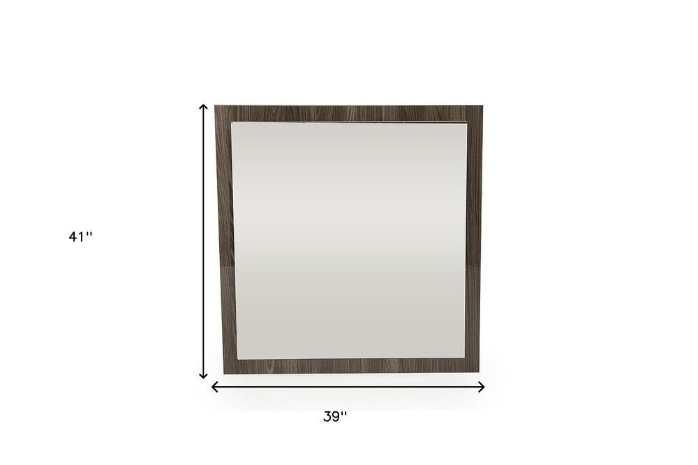 41" Gray Square Wood Framed Accent Mirror HomeRoots