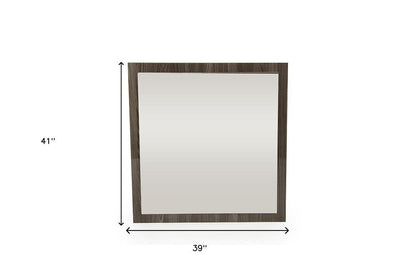 41" Gray Square Wood Framed Accent Mirror HomeRoots