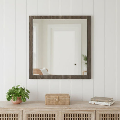 41" Gray Square Wood Framed Accent Mirror HomeRoots