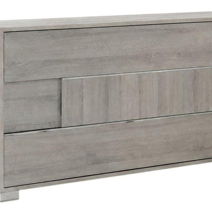 66" Gray Wood Three Drawer Double Dresser HomeRoots