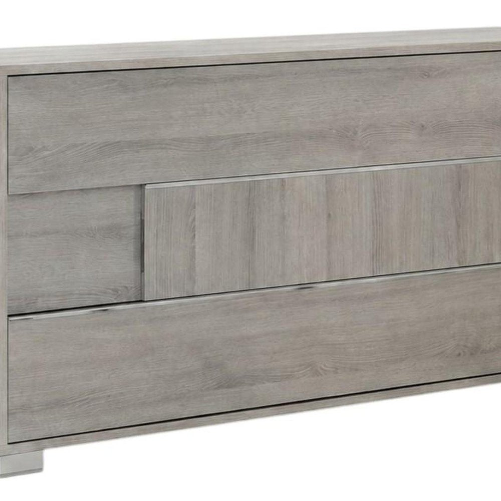66" Gray Wood Three Drawer Double Dresser — view 7