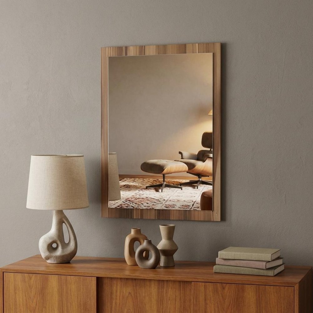41" Natural Wood Framed Accent Mirror HomeRoots